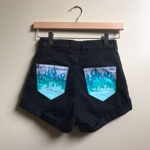 Flame black shorts